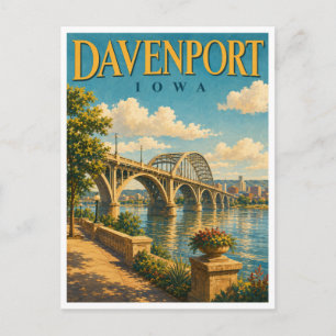 Davenport Iowa Centennial Bridge GeoSaga Postkarte