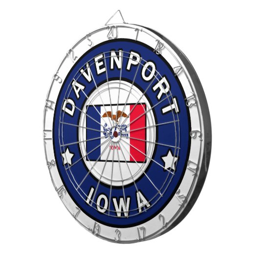 Davenport Iowa Dartscheibe (Vorderseite rechts)