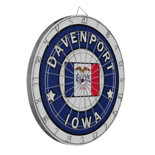 Davenport Iowa Dartscheibe (Vorderseite Links)