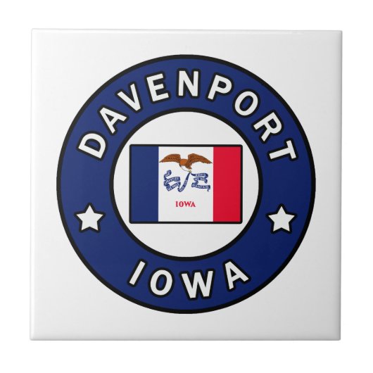 Davenport Iowa Fliese (Vorderseite)