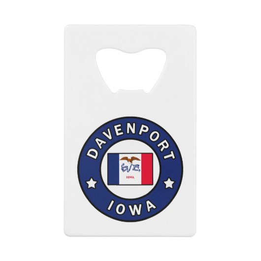 Davenport Iowa Geldbeutel Flaschenöffner (Vorderseite)