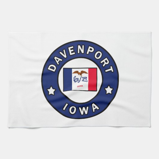 Davenport Iowa Geschirrtuch (Horizontal)
