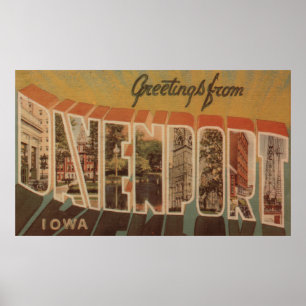 Davenport, Iowa - Große Buchstabenszenen Poster