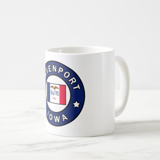 Davenport Iowa Kaffeetasse (VorderseiteRechts)