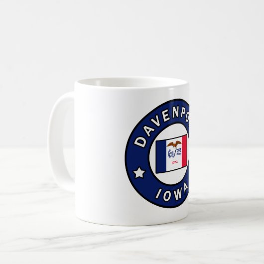 Davenport Iowa Kaffeetasse (Vorderseite Links)