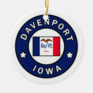 Davenport Iowa Keramik Ornament