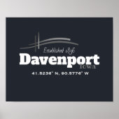 Davenport, Iowa koordiniert Poster (Vorne)