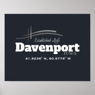 Davenport, Iowa koordiniert Poster