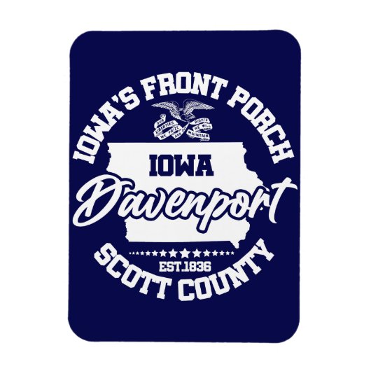 Davenport, Iowa Magnet (Vertikal)