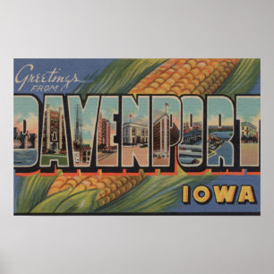Davenport, Iowa (Mais) - große Buchstabe-Szenen Poster