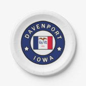 Davenport Iowa Pappteller (Vorderseite)