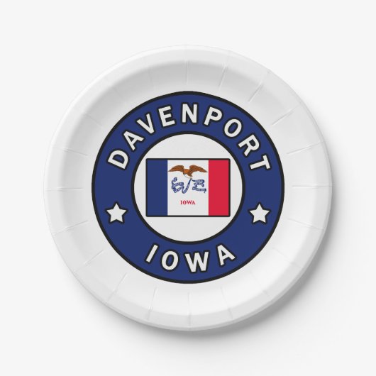 Davenport Iowa Pappteller (Vorderseite)