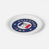 Davenport Iowa Pappteller (Schrägansicht)