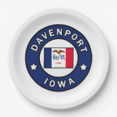 Davenport Iowa Pappteller (Vorderseite)