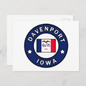 Davenport Iowa Postkarte (Vorne/Hinten)