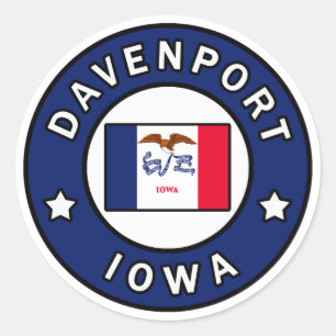 Davenport Iowa Runder Aufkleber
