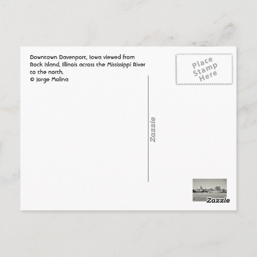 Davenport, Iowa, USA Postkarte (Rückseite)