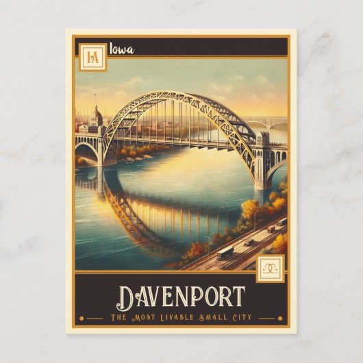 Davenport, Iowa | VINTAG Postkarte (Vorderseite)