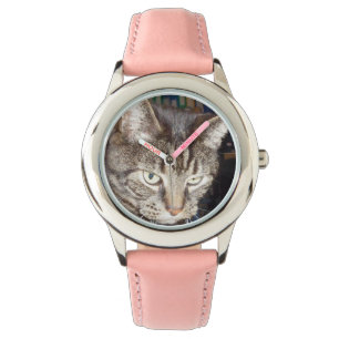 Daves, der Sie Einfassung mit rosa Zahl-Uhr Armbanduhr