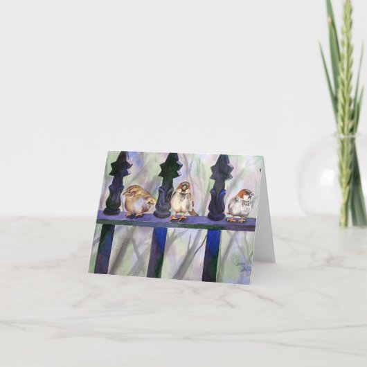 Dave's Sparrows Note Card Karte (Vorderseite)