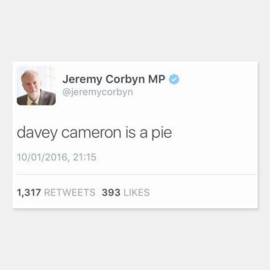 Davey Cameron ist ein Kuchen Rechteckiger Aufkleber (Vorderseite)