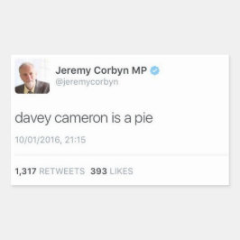 Davey Cameron ist ein Kuchen Rechteckiger Aufkleber