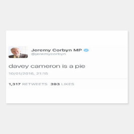 Davey Cameron ist ein Kuchen Rechteckiger Aufkleber