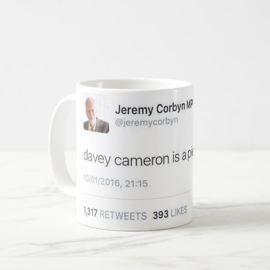 Davey Cameron ist eine Torte Kaffeetasse (Vorderseite Links)