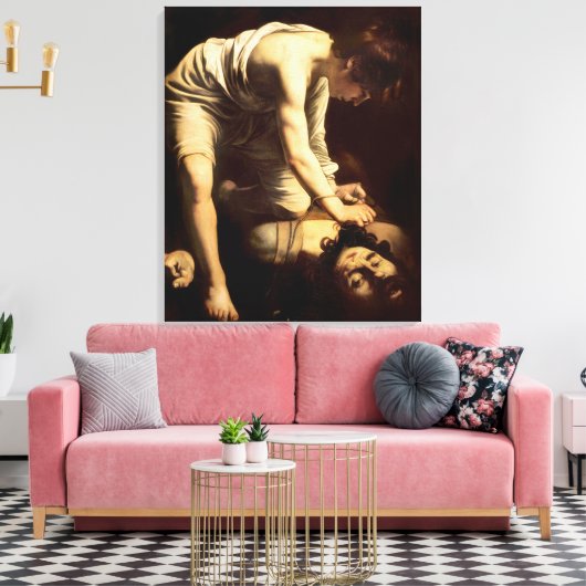 David and Goliath - Caravaggio c.1610 Leinwanddruck (Insitu (Wohnzimmer))