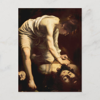 David and Goliath - Caravaggio c.1610 Postkarte