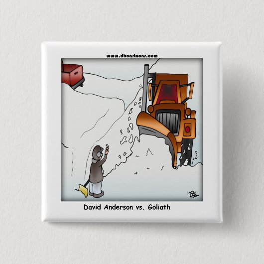 David Anderson vs. Goliath Button (Vorderseite)