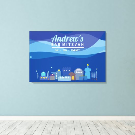 DAVID Bar Mitzvah Sign in Memory Board Leinwanddruck (Insitu (Holzboden))