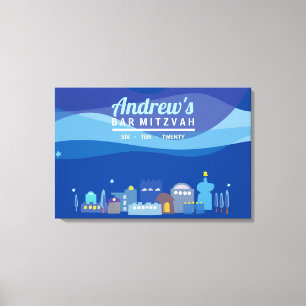 DAVID Bar Mitzvah Sign in Memory Board Leinwanddruck