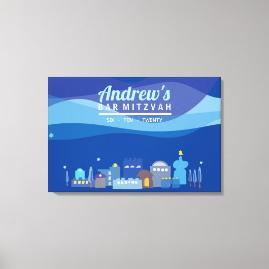 DAVID Bar Mitzvah Sign in Memory Board Leinwanddruck (Vorderseite)