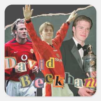 David Beckham Quadratischer Aufkleber