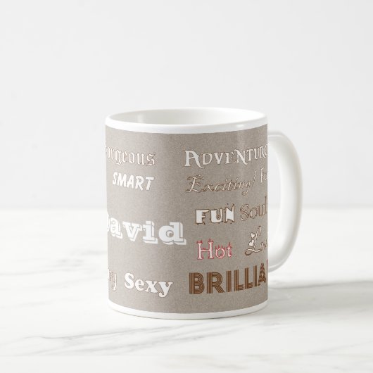 David Beige Husband Tasse (VorderseiteRechts)