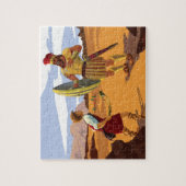 David bereitet sich darauf vor, Goliath mit einem Puzzle (Vertikal)