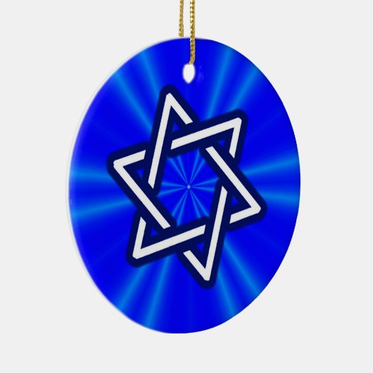 David (blau) Star Keramik Ornament (Rechts)