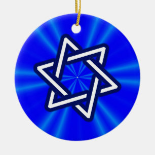 David (blau) Star Keramik Ornament
