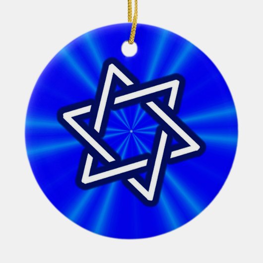 David (blau) Star Keramik Ornament (Vorne)