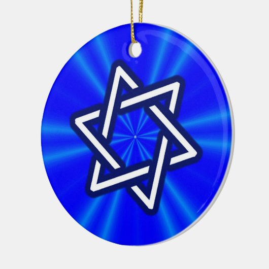 David (blau) Star Keramik Ornament (Links)