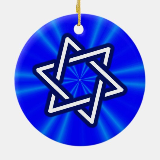 David (blau) Star Keramik Ornament (Hinten)