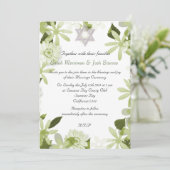 David Blumen-Chuppah Jüdische Hochzeit Einladung (Stehend Vorderseite)