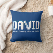 David Boys nennt blauen Pixel Text-Gamer Kissen (Decke)