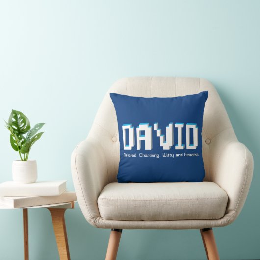 David Boys nennt blauen Pixel Text-Gamer Kissen (Stuhl )