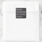 David Cameron Quadratischer Aufkleber (Tasche)