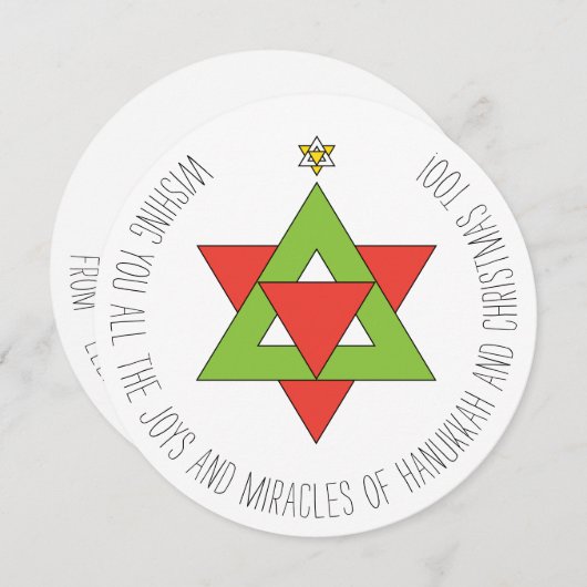 David Christmas Tree Grußkarte Einladung (Vorne/Hinten)