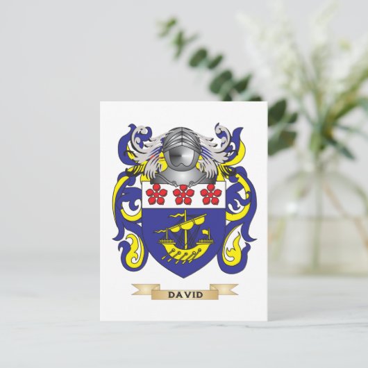 David Coat of Arms Postkarte (Stehend Vorderseite)