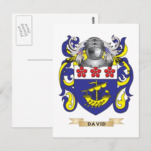 David Coat of Arms Postkarte (Vorne/Hinten)