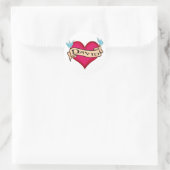 David - Custom Heart Tattoo T - Shirt & Gifts Runder Aufkleber (Tasche)